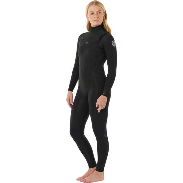 2026 Rip Curl Mujer Dawn Patrol Pro 4/3mm Chest Zip Neopreno 16VWFS - Black